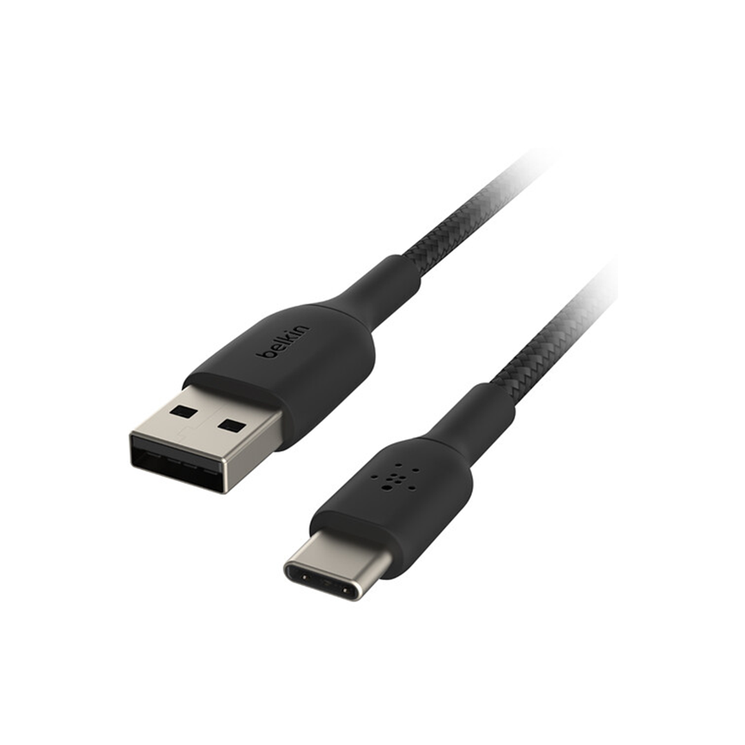 Belkin BoostCharge Braided USB-C to USB-A Cable 2M - Black Belkin BoostCharge Braided USB-C to USB-A Cable 2M - Black